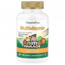 Витамины для детей, Children's Chewable Multivitamin, Nature's Plus, Animal Parade, вкус апельсина, 120 жевательных таблеток в форме животных