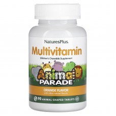 Мультивитамины и минералы для детей, Multi-Vitamin & Mineral Supplement, Nature's Plus, апельсиновый вкус, 90 таблеток в форме животных