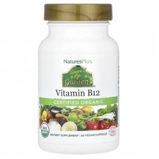 Витамин В-12, Vitamin B12, Nature's Plus, Source of Life Garden, органик, 60 веганских капсул