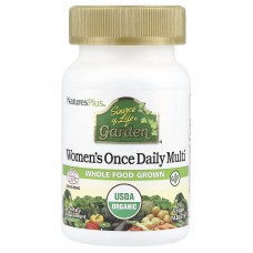 Ежедневные мультивитамины для женщин, Women's Once Daily Multi, Nature's Plus, Source of Life Garden, 30 веганских таблеток