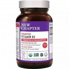 Витамин Д3, Vitamin D3, New Chapter, ферментированный, 2000 МЕ, 30 вегетарианских таблеток