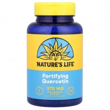 Кверцетин, Quercetin, Nature's Life, укрепляющий, 370 мг, 100 вегетарианских капсул
