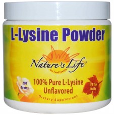 L-лизин, L-Lysine Powder, Nature's Life, 200 грамм