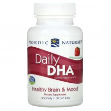Рыбий жир (клубника), Daily DHA, Nordic Naturals, 1000 мг, 30 капсул