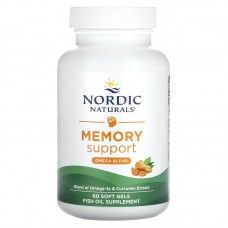Омега с куркумином для памяти, Memory Support, Omega Blend, Nordic Naturals, 500 мг, 60 капсул