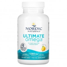Рыбий жир, Ultimate Omega, Nordic Naturals, со вкусом лимона, 1280 мг, 120 капсул