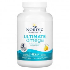 Рыбий жир в капсулах, Ultimate Omega, Nordic Naturals, лимонный вкус, 1280мг, 180 капсул