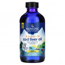 Рыбий жир из печени трески и D3, Arctic-D Cod Liver Oil, Nordic Naturals, лимон, 237 мл
