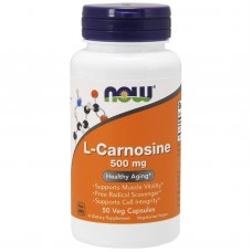 Карнозин, L-Carnosine, Now Foods, 500 мг, 50 вегетарианских капсул.