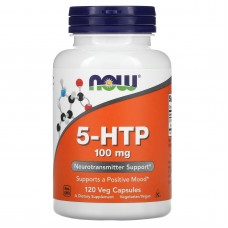 5-гидрокситриптофан, 5-HTP, Now Foods, 100 мг, 120 вегетарианских капсул