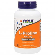 Пролин, L-Proline, Now Foods, 500 мг, 120 вегетарианских капсул