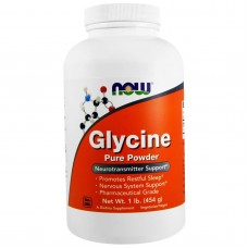 Глицин, Glycine, Now Foods, чистый порошок, 454 грамм