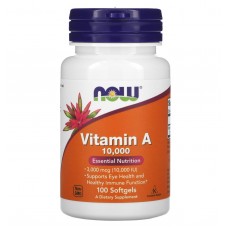 Витамин А, Vitamin A, Now Foods, 10000 МЕ, 100 капсул