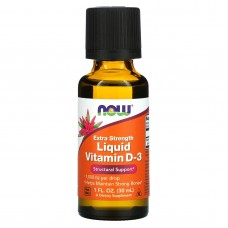 Витамин D3, Vitamin D-3, Now Foods, жидкий, усиленный, 1000 МЕ, 30 мл