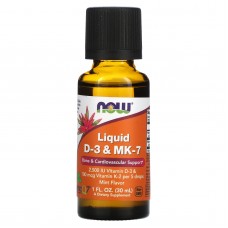 Витамин Д3 и МК-7, Liquid D-3 & MK-7, Now Foods, жидкость, 30 мл