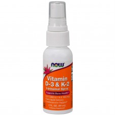 Витамин Д3 и К2, Vitamin D-3 & K-2, Now Foods, липосомальный спрей, 60 мл