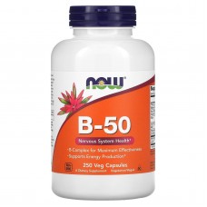 Витамины группы В-50, B-50, Now Foods, комплекс, 250 вегетарианских капсул