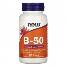 Витамины В-50 комплекс, B-50, Now Foods, 100 таблеток
