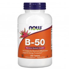 Витамины В-50 комплекс, B-50, Now Foods, 250 таблеток