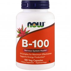 Комплекс В-100 для нервной системы, B-100, NOW Foods, 100 вегетарианских капсул