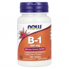 Тиамин, Витамин В1, Vitamin B-1, NOW Foods, 100 мг, 100 таблеток