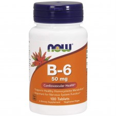 Витамин В6, B-6, Now Foods, 50 мг, 100 таблеток