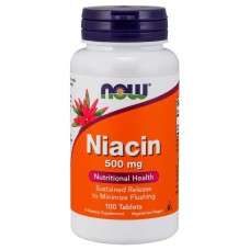 Ниацин (витамин В3), Niacin, Now Foods, 500 мг, 100 таблеток