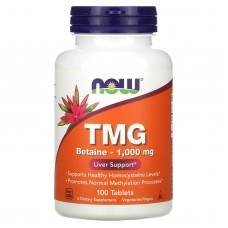 Триметилглицин (ТМГ), TMG, Now Foods, 1000 мг, 100 таблеток