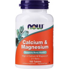 Кальций и магний, Calcium & Magnesium, Now Foods, 100 таблеток