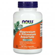 Магний и калий аспартат, Magnesium & Potassium Aspartate, Now Foods, 120 вегетарианских капсул