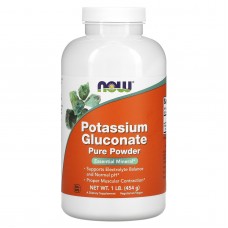 Калия глюконат, Potassium Gluconate, Now Foods, чистий порошок, 454 г