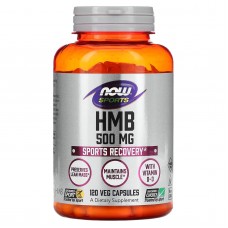 Гидроксиметилбутират ГМБ, HMB, Now Foods, Sports, 500 мг, 120 вегетарианских капсул