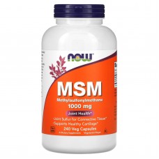 МСМ, Метилсульфонилметан, MSM, NOW Foods, 1000 мг, 240 вегетарианских капсул.