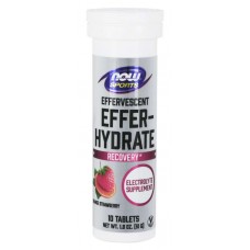 Электролиты, Effer-Hydrate, Now Foods, Sports, с апельсиново-клубничным вкусом, 10 таблеток, 51 г