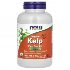 Бурые морские водоросли, ламинария, Kelp, NOW Foods, органический порошок, 227 г.