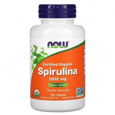 Спирулина сертифицированная органическая, Spirulina, Now Foods, 1000 мг, 120 таблеток