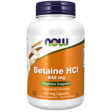 Бетаин гидрохлорид, Betaine HCL, Now Foods, 648 мг, 120 вегетарианских капсул