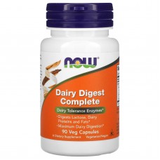 Молочные ферменты, Dairy Digest Complete, Now Foods, смесь, 90 вегетарианских капсул