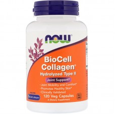 Коллаген БиоСил тип II, BioCell Collagen, Now Foods, гидролизованный, 120 вегетарианских капсул