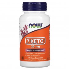 7 кето Дегидроэпиандростерон, 7-KETO, NOW Foods, 25 мг, 90 вегетарианских капсул