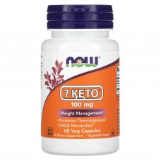 7 кето Дегидроэпиандростерон, 7·Keto, NOW Foods, 100 мг, 60 растительных капсул