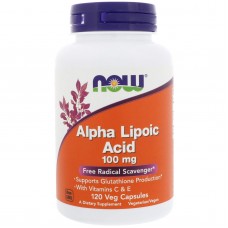 Альфа-липоевая кислота, Alpha Lipoic Acid, Now Foods, 100 мг, 120 вегетарианских капсул