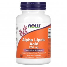 Альфа-липоевая кислота, Alpha Lipoic Acid, Now Foods, 250 мг, 120 вегетарианских капсул
