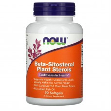 Бета-ситостерол, Beta-Sitosterol, Now Foods, растительные стеролы, 90 гелевых капсул