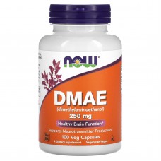 DMAE (Диметиламиноэтанол), Now Foods,  250 мг, 100 вегетарианских капсул
