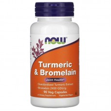 Куркумин и бромелайн, Turmeric & Bromelain, Now Foods, 90 вегетарианских капсул