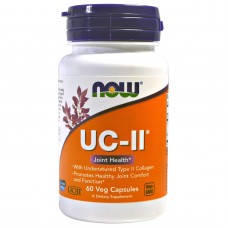 Коллаген типа II, Collagen, Now Foods, для здоровья суставов, неденатурированный, 60 вегетарианских капсул