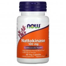 Наттокиназа, Nattokinase, Now Foods, 100 мг, 60 вегетарианских капсул