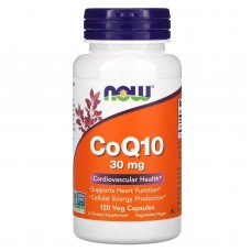 Коэнзим Q10, CoQ10, Now Foods, 30 мг, 120 вегетарианских капсул
