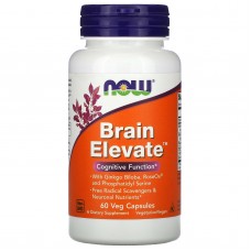 Витамины для памяти, Brain Elevate, Now Foods, 60 вегетарианских капсул